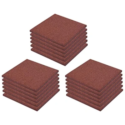 Image of vidaXL Fall Protection Tiles 18 pcs Rubber 50x50x3 cm Red