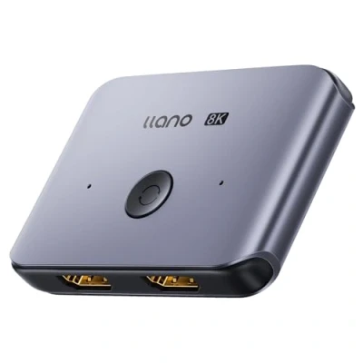Image of llano 8K HDMI Switch, HDMI2.1 High Speed 48Gbps Bi Directional Switcher Splitter Supports 8K@60Hz 4K@120Hz HD2.3, Aluminum Selector for PS5 Xbox Roku Projectors Monitors