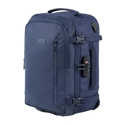 Image of BidMamba Ryanair Hand Luggage Backpack 40x20x25, Bag 20L Easyjet Low Cost Flights Navy Blue