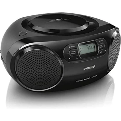Image of Philips CD Player AZB500/12 DAB + Radio (DAB+/FM, Dynamic Bass Boost, Playback, Shuffle/Repeat Function, 3.5 mm Audio In) Black,One size