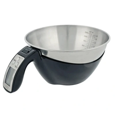Image of Hodge &amp; Electronic Kitchen Scales with Detachable Stainless Steel Bowl LCD Display, 5kg/11lb Capacity, Multi Ingredient Weighing, Tare Function, Energy Efficient, for Cooking and Baking
