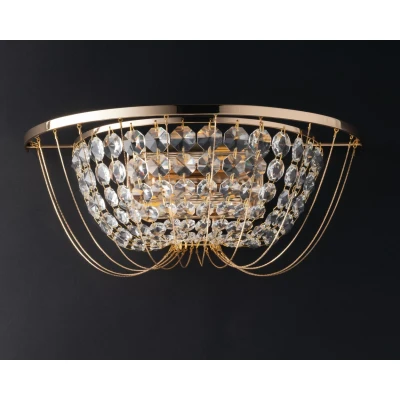 Image of Vienna Crystal K9 Flush Wall Light, Gold, E14
