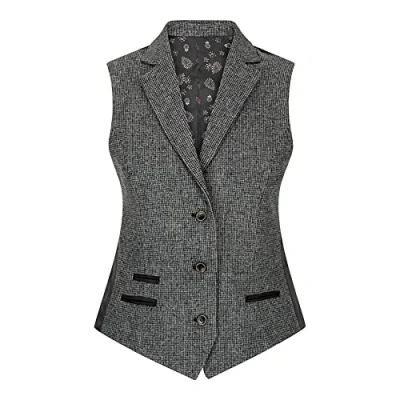 Image of TruClothing Women Grey Blazer Tweed Herringbone 1920&#039;s Peaky Waistcoat Tailored Fit Vintage wc 12