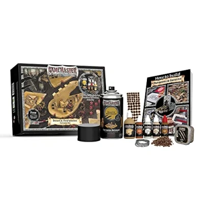 Image of The Army Painter Gamemaster: Desert &amp; Arid Wastes Terrain Kit, Dungeon and Builder Beginner Set with Paint, Basing Materials, Foam Board Guide for Roleplay Wargames Scenery Building