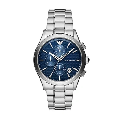 Image of Emporio Armani Traditional Chronograph watch silvercoloured, Men&#039;s, Size: One Size, Silver coloured
