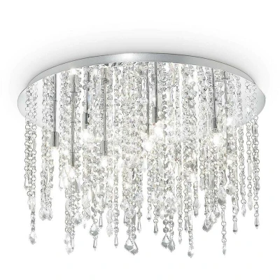 Image of Royal 12 Light Medium Semi Flush Ceiling Pendant Chrome, G9
