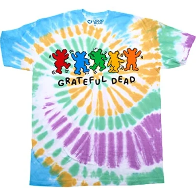 Image of Liquid Blue Men&#039;s Grateful Dead Metro Dancing Bears T Shirt, Tie Dye, XXL