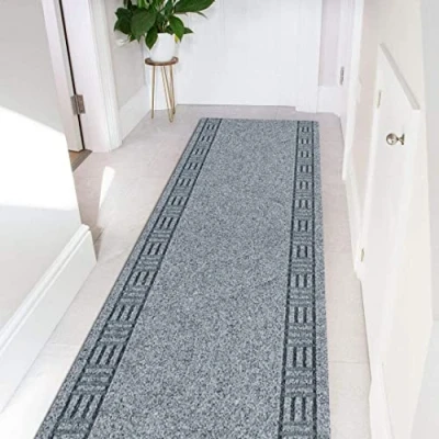 Image of eXtreme Carpet Runner for Hallways, Kitchen, &amp; Living Room Sturdy, Washable, Lightweight Custom Length Narrow Rug Non Slip Rubber Backed 66cm Wide x 396cm Long Primavera Grey