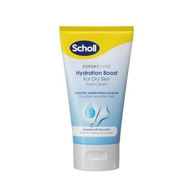 Image of Scholl ExpertCare Hydration Boost Daily Moisturiser Cream for Feet 150ml, Fast Absorbing Foot Cream, Enriched with Glycerine and Skin Conditioning Complex Softer Smoother