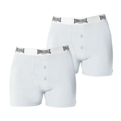 Image of Lonsdale Mens 2 Pack Boxers White S