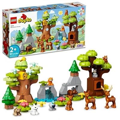 Image of LEGO DUPLO Wild Animals of Europe 10979, Preschool Learning Toys for Toddlers 2 Plus Years Old with Deer, Bear, Fox Forest Animal Figures