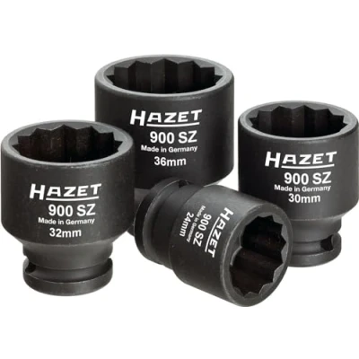 Image of HAZET 900SZ/4 12 Point Traction Profile Tool Set for Drive Joint and Axle Shafts Phosphatised/Oiled