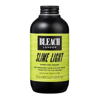 Image of BLEACH LONDON Slime Light Semi Permanent Hair Colour Cream Electric Green, Vegan, Cruelty Free, Vibrant Temporary Dye 150 ml