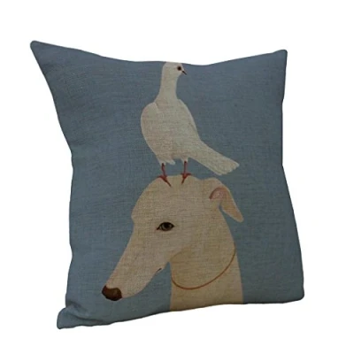 Image of Nunubee Cotton Linen Cushion Cover 18X18 Pillowcase Throw Pillow Case Sofa Decoration Owl Modern Style 3