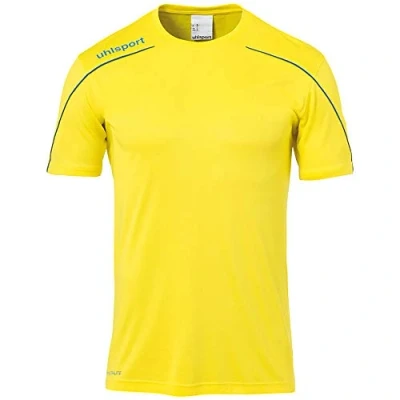 Image of Uhlsport Stream 22 Short Sleeve Jersey Men, Red/White, Moisture Wicking Crew Neck Dry Tech, Size M