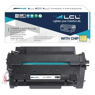 Image of LCL Compatible Toner Cartridge 55A CE255A (1 Black) Replacement for HP LaserJet Enterprise P3010 P3011 P3015 P3016 P3015d P3015dn P3015n P3015x 500 MFP M525dn M525f Pro M521dn