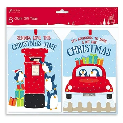 Image of Giftmaker Collection Christmas Giant Xmas Gift Tags, Pack of 8, Z ANXAHGT227
