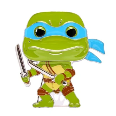 Image of Loungefly POP! Large Enamel Pin Teenage Mutant Ninja Turtles (TMNT) : Leonardo Pins Cute Collectable Novelty Brooch for Backpacks &amp; Bags Gift Idea Official Merchandise TV Fans