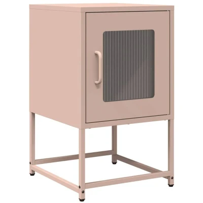 Image of vidaXL Bedside Cabinet Pink 36x39x60.5 cm Cold rolled Steel
