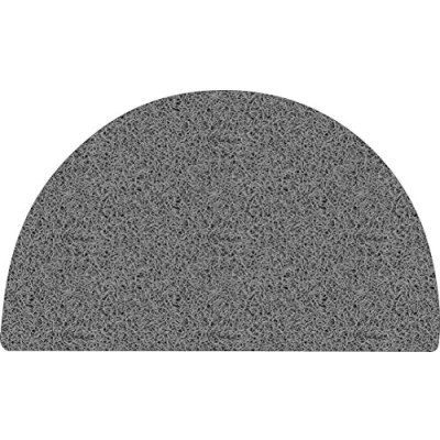 Image of Nicoman Easy Clean &amp; Dirt Trapper Barrier Half Circle Moon Doormat｜Non Shedding Jet Washable Outdoor Spaghetti Doormats (Grey, 70x44cm)