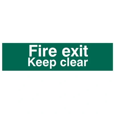 Image of Scan Fire Exit Keep Clear Text Only PVC Sign 200 x 50mm SCA5206
