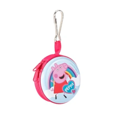 Image of Children&#039;s Girls Character Peppa Pig Coin Purse Round Zipped 7.3 cm