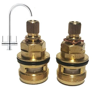 Image of TML Franke Hestia J/U Spout Compatible Pair of ceramic cartridge Valves 3794R
