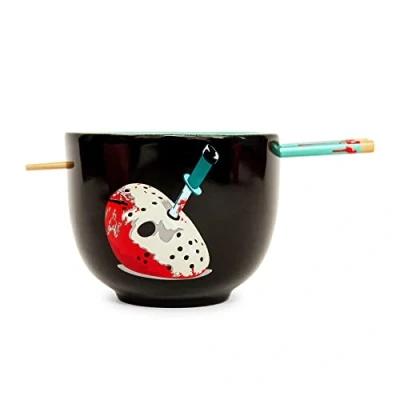 Image of FRIDAY THE 13TH Jason Voorhees 20 Ounce Ramen Bowl and Chopstick Set