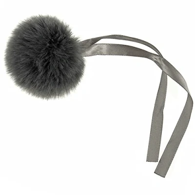 Image of Grey Large 6cm Faux Fur Pom for Decorations &amp; Crafts