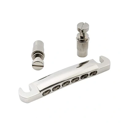 Image of Musiclily Pro 52.5mm 12 string Tune o matic Stop Tailpiece for Epiphone Les Paul SG Style Electric Guitar, Nickel