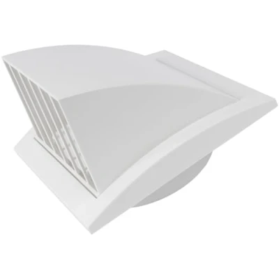 Image of Vent Systems White 100 mm / 4&quot; inch Exhaust Cover Louvered Dryer Hood Cap One Directional Plastic Air Supply Grille Non Return Valve Outlet Cowl