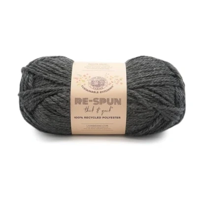 Image of Lion Brand Yarn Re Spun Thick &amp; Quick Yarn, Raven