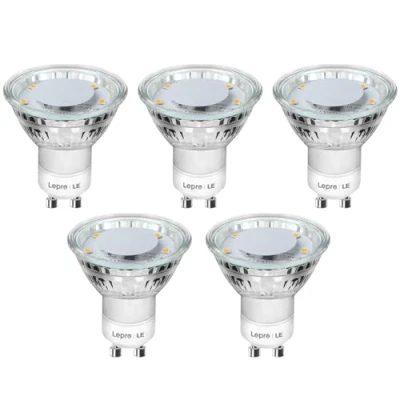 Image of Lepro GU10 LED Bulbs Warm White 2700K, 4W 325lm Spot Light Bulbs, 50W Halogen Spotlight Equivalent, Energy Saving Lightbulbs, 100 Wide Beam, Non dimmable, Pack of 5