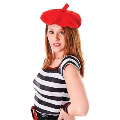 Image of Bristol Novelty BH111 French Beret Hat, Unisex Adult, Red, One Size