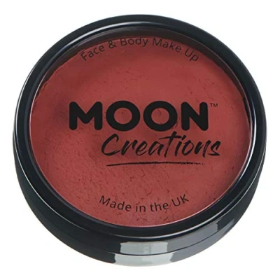 Image of Moon Creations Pro Face &amp; Body Makeup Dark Red 36g Professional Colour Paint Cake Pots For Painting Kids, Adults, Fancy Dress, Festivals, Halloween