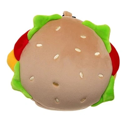 Image of Puckator Relaxeazzz Fast Food Burger Round Plush Travel Pillow &amp; Eye Mask Sleep Masks Kids Accessories For Sleeping Airplane Flight Plane Neck Pillows