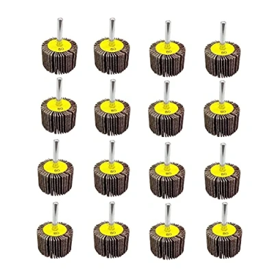 Image of FEIHU 30mm Flap Wheels,80 Grit.1/4&quot; Shank Diameter for Removing Rust, Deburring, Grinding Polishing Flat. Disc Abrasive Sanding Pads Drills 6mm （20 Pack）