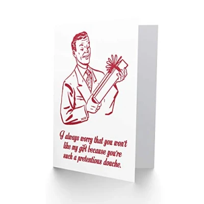 Image of Wee Blue Coo Pretentious Douche Funny Adult Rude Christmas Card