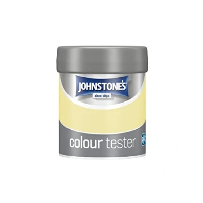 Image of Johnstone&#039;s Paint Tester Pots Wall &amp; Ceiling Lemon Daze Emulsion Easy to Apply Dry in 1 2 Hours 75ml