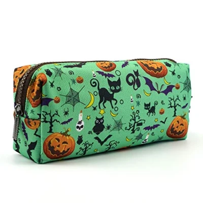 Image of LParkin Halloween Canvas Pencil Case Pen Bag Pouch Stationary Makeup Cosmetic