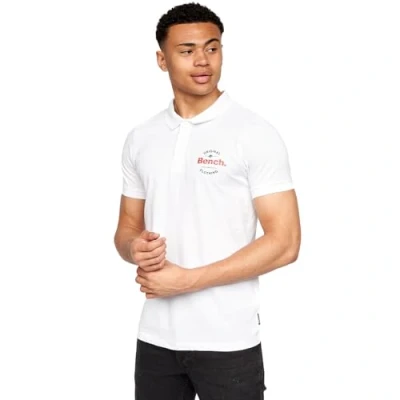Image of Bench Mens Cometer Short Sleeve Slim Fit Polo Shirt White L
