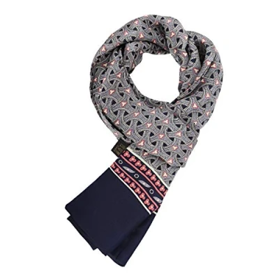 Image of WANYING Elegant 100% Silk for Men 11 Momme Men&#039;s Scarf Neckerchief Casual Business Muffler 155 x 26 cm Geometric Black