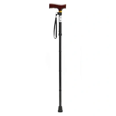 Image of HOMECRAFT Folding Coloured Walking Stick with Wooden Handle, Lightweight Adjustable Cane for Balance, Mobility Aid, Paisley, 735 825 mm/29 33 Inches, (Eligible VAT relief in the UK)