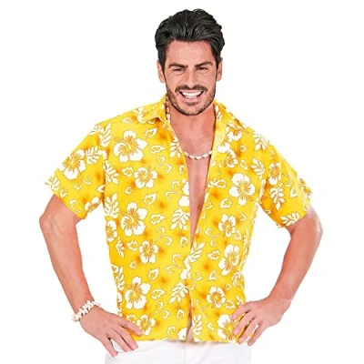 Image of Hawaiian Shirt M/L Yellow Costume for Tropical Lua Fancy Dress