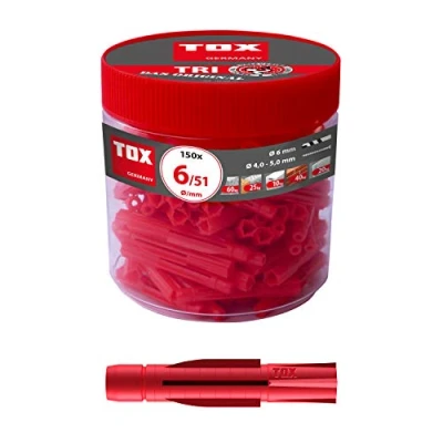 Image of TOX all purpose plugs Tri 6 x 51 mm, 150 pieces, round tin, 010260041