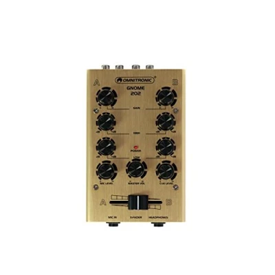 Image of OMNITRONIC GNOME 202 Mini Mixer Gold 2 Channel DJ in Miniature Format Extremely Light and Compact Metal Housing