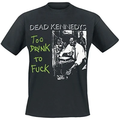 Image of Plastic Head Men&#039;s Dead Kennedys Too Drunk to Fuck (Single) T Shirt, Black, X Large