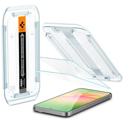 Image of Spigen EZ Fit Tempered Glass Clear Screen Protector with Montageframe Samsung Galaxy S24 FE 2 Pack
