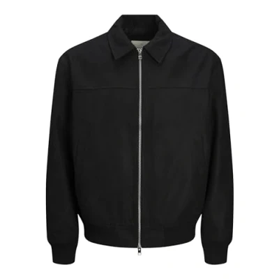 Image of JACK &amp; JONES Men&#039;s Jprccray Faux Suede Bomber Jacket, Black, M