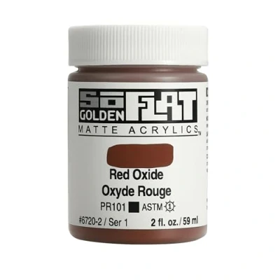 Image of Golden SoFlat Matte Acrylic Paint, 2oz jar, Red Oxide (6720 2)